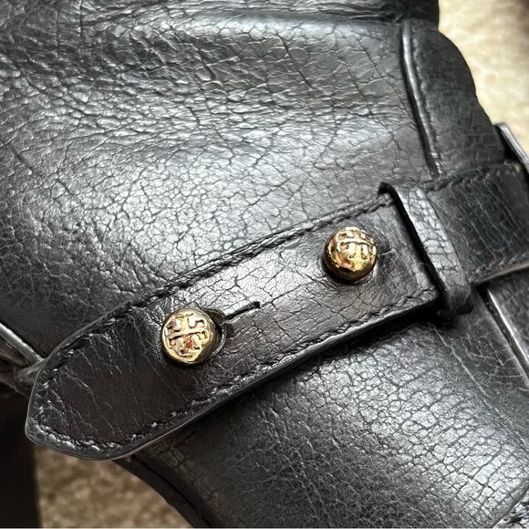 Tory Burch Leather Heeled Ankle Booties-Black/Gold-Women’s 7-Preppy-Prep-Classic - Picture 7 of 13